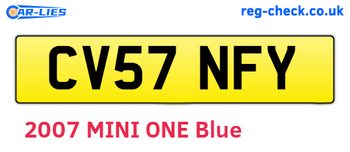 CV57NFY are the vehicle registration plates.