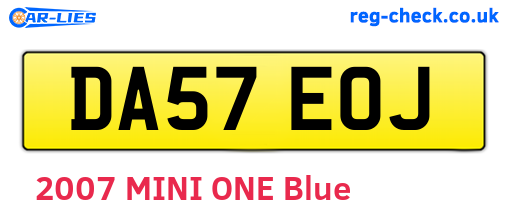 DA57EOJ are the vehicle registration plates.