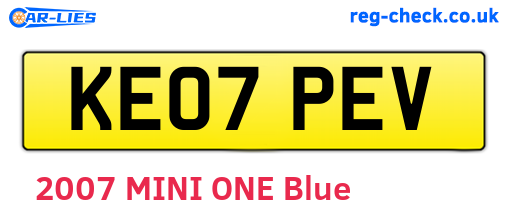 KE07PEV are the vehicle registration plates.