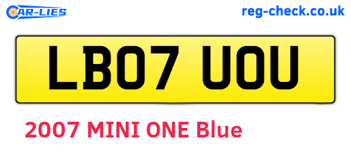 LB07UOU are the vehicle registration plates.