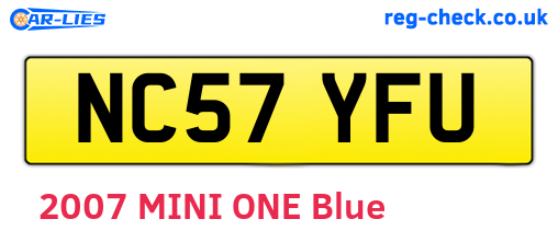 NC57YFU are the vehicle registration plates.