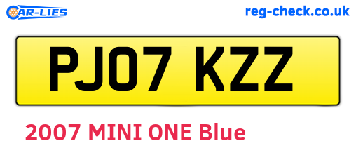 PJ07KZZ are the vehicle registration plates.