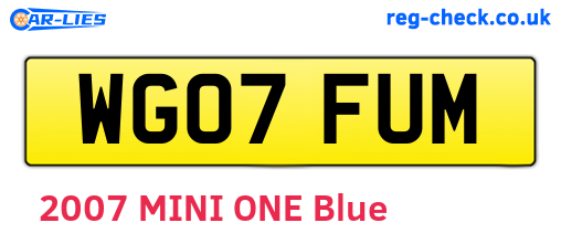 WG07FUM are the vehicle registration plates.