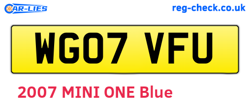 WG07VFU are the vehicle registration plates.