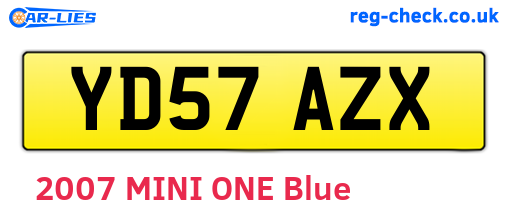 YD57AZX are the vehicle registration plates.