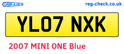 YL07NXK are the vehicle registration plates.