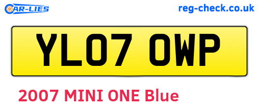YL07OWP are the vehicle registration plates.