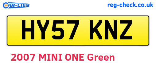 HY57KNZ are the vehicle registration plates.