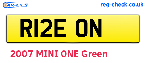 R12EON are the vehicle registration plates.