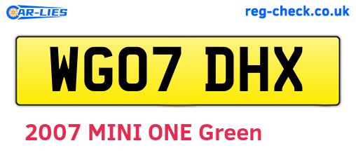 WG07DHX are the vehicle registration plates.