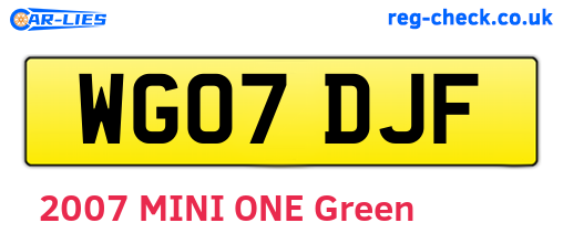 WG07DJF are the vehicle registration plates.
