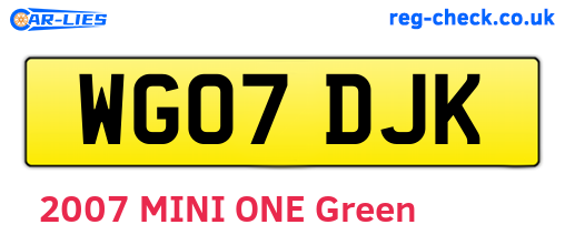 WG07DJK are the vehicle registration plates.