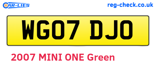 WG07DJO are the vehicle registration plates.