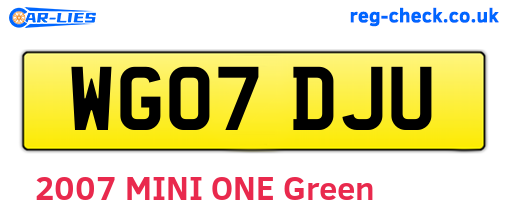WG07DJU are the vehicle registration plates.