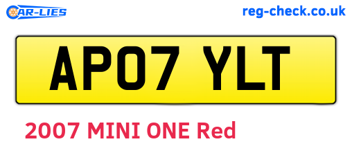 AP07YLT are the vehicle registration plates.