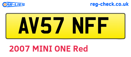 AV57NFF are the vehicle registration plates.
