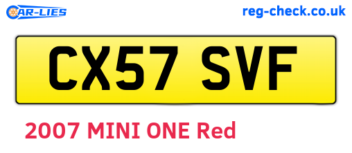 CX57SVF are the vehicle registration plates.