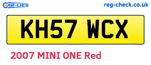 KH57WCX are the vehicle registration plates.