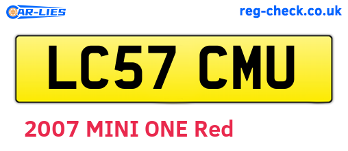 LC57CMU are the vehicle registration plates.