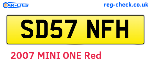 SD57NFH are the vehicle registration plates.