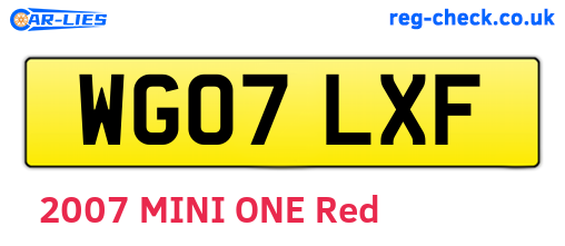 WG07LXF are the vehicle registration plates.