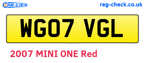 WG07VGL are the vehicle registration plates.