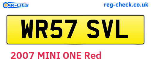 WR57SVL are the vehicle registration plates.