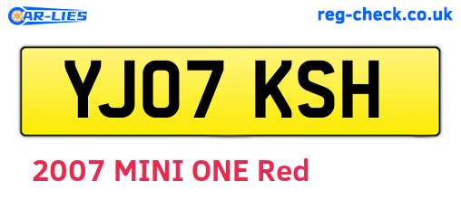 YJ07KSH are the vehicle registration plates.