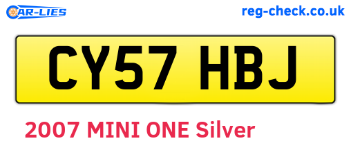 CY57HBJ are the vehicle registration plates.