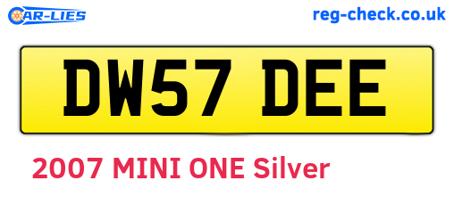 DW57DEE are the vehicle registration plates.