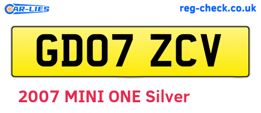 GD07ZCV are the vehicle registration plates.