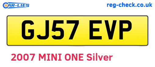 GJ57EVP are the vehicle registration plates.
