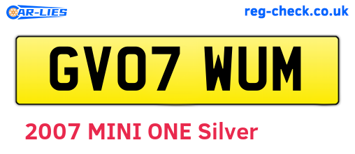 GV07WUM are the vehicle registration plates.