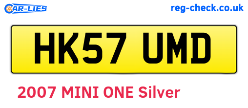 HK57UMD are the vehicle registration plates.