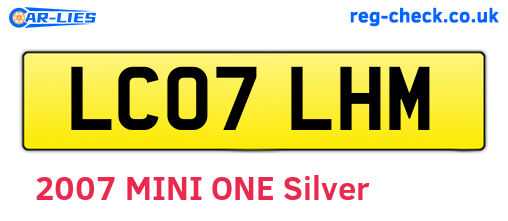LC07LHM are the vehicle registration plates.