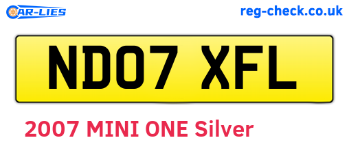 ND07XFL are the vehicle registration plates.
