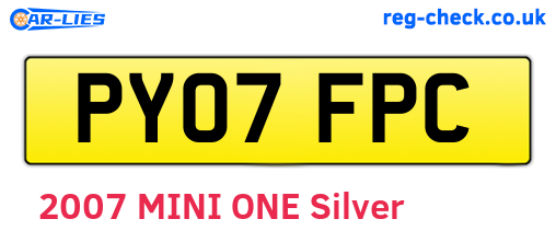 PY07FPC are the vehicle registration plates.