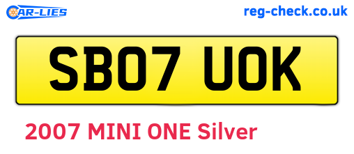 SB07UOK are the vehicle registration plates.