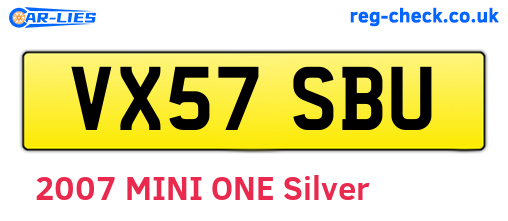 VX57SBU are the vehicle registration plates.