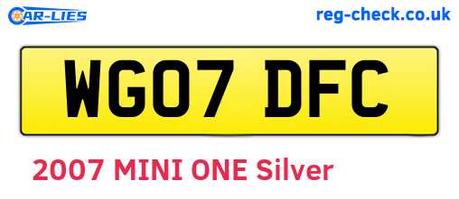 WG07DFC are the vehicle registration plates.