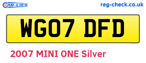 WG07DFD are the vehicle registration plates.