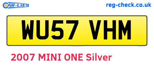 WU57VHM are the vehicle registration plates.