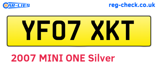 YF07XKT are the vehicle registration plates.