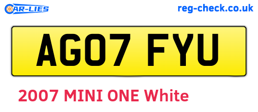 AG07FYU are the vehicle registration plates.