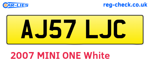 AJ57LJC are the vehicle registration plates.