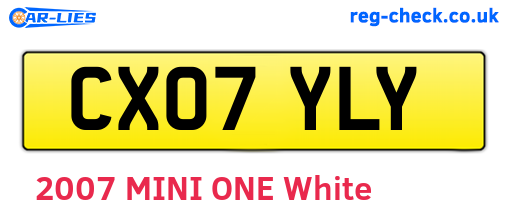 CX07YLY are the vehicle registration plates.
