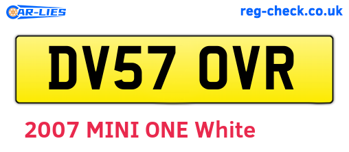 DV57OVR are the vehicle registration plates.