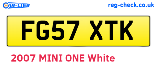 FG57XTK are the vehicle registration plates.