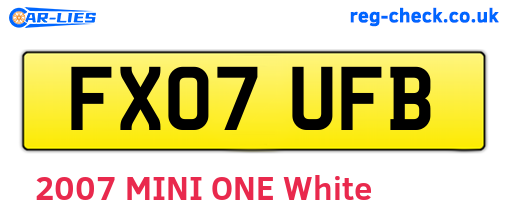 FX07UFB are the vehicle registration plates.