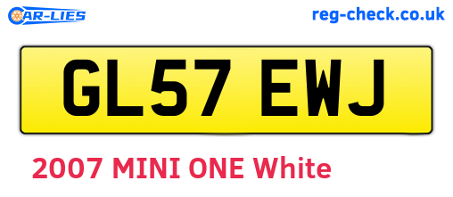 GL57EWJ are the vehicle registration plates.